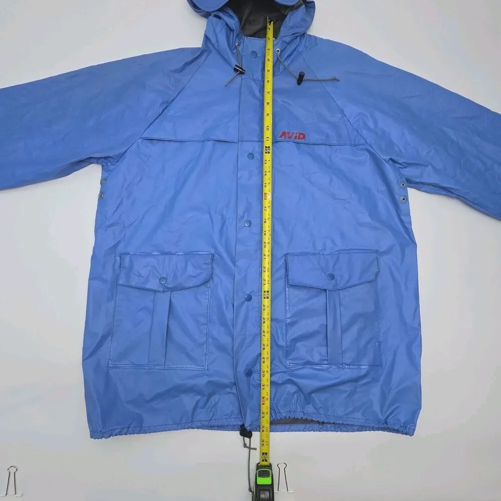 Avid Foul Weather Gear Jacket Blue Men Sz XXL 2XL Rain Coat Fishing Boat